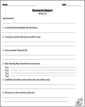 Research Report Template for Kids