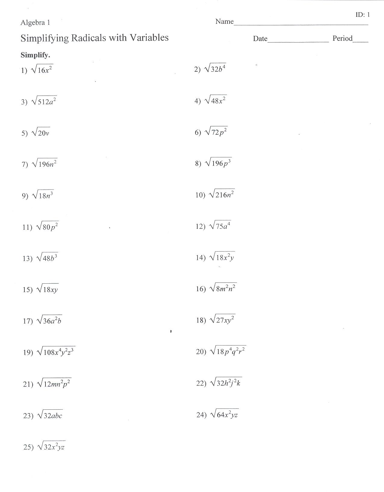 19 Multiplying And Dividing Radicals Worksheets Worksheeto