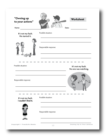 Accepting Responsibility Worksheet