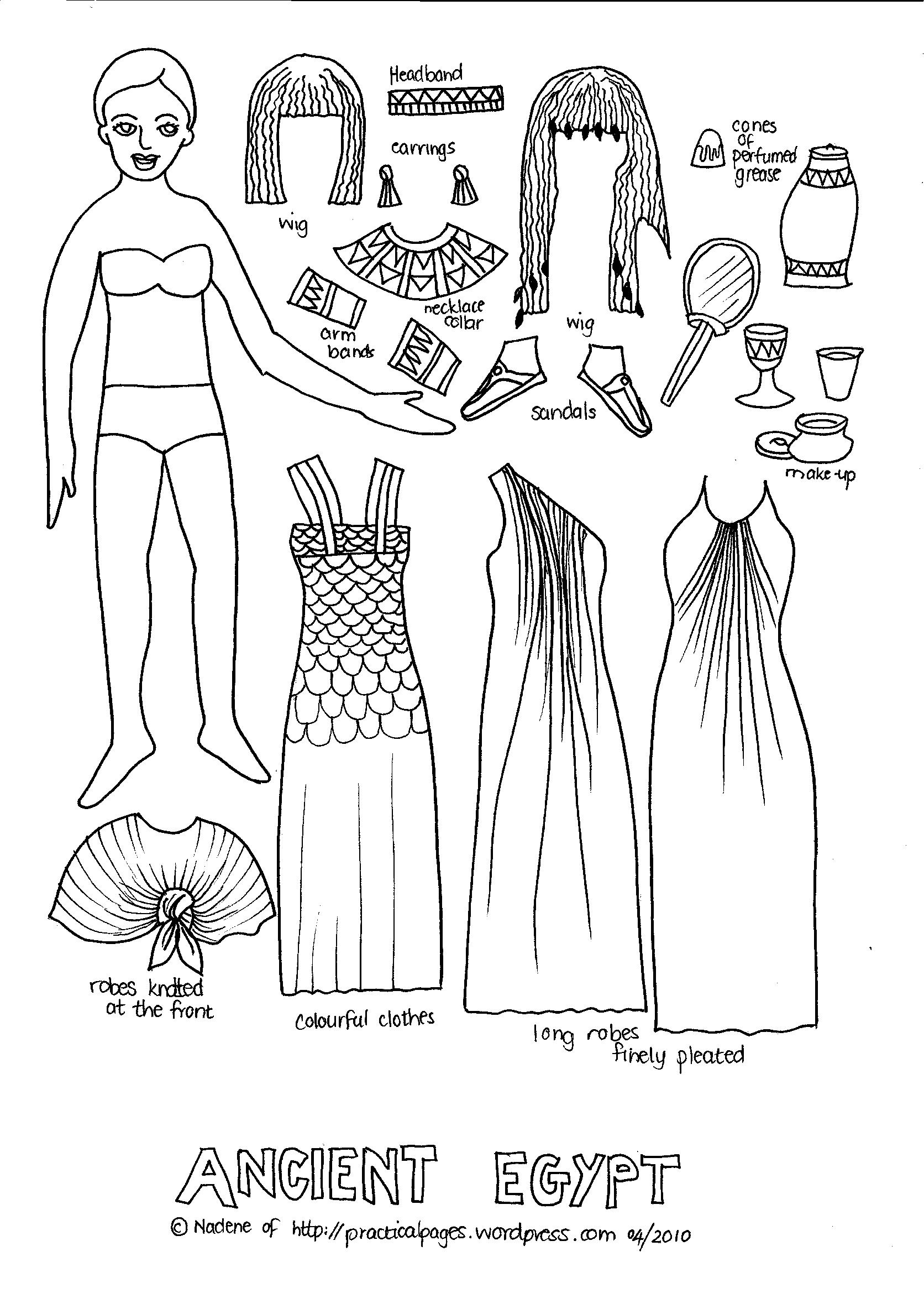 Ancient Egyptian Paper Dolls