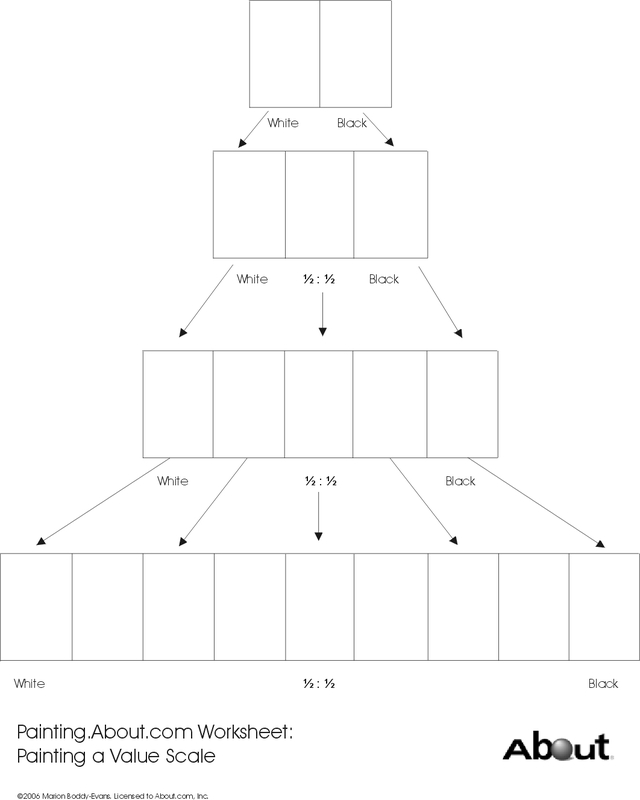 Art Value Scale Worksheet Printable