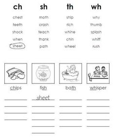 Blends and Digraphs Worksheets