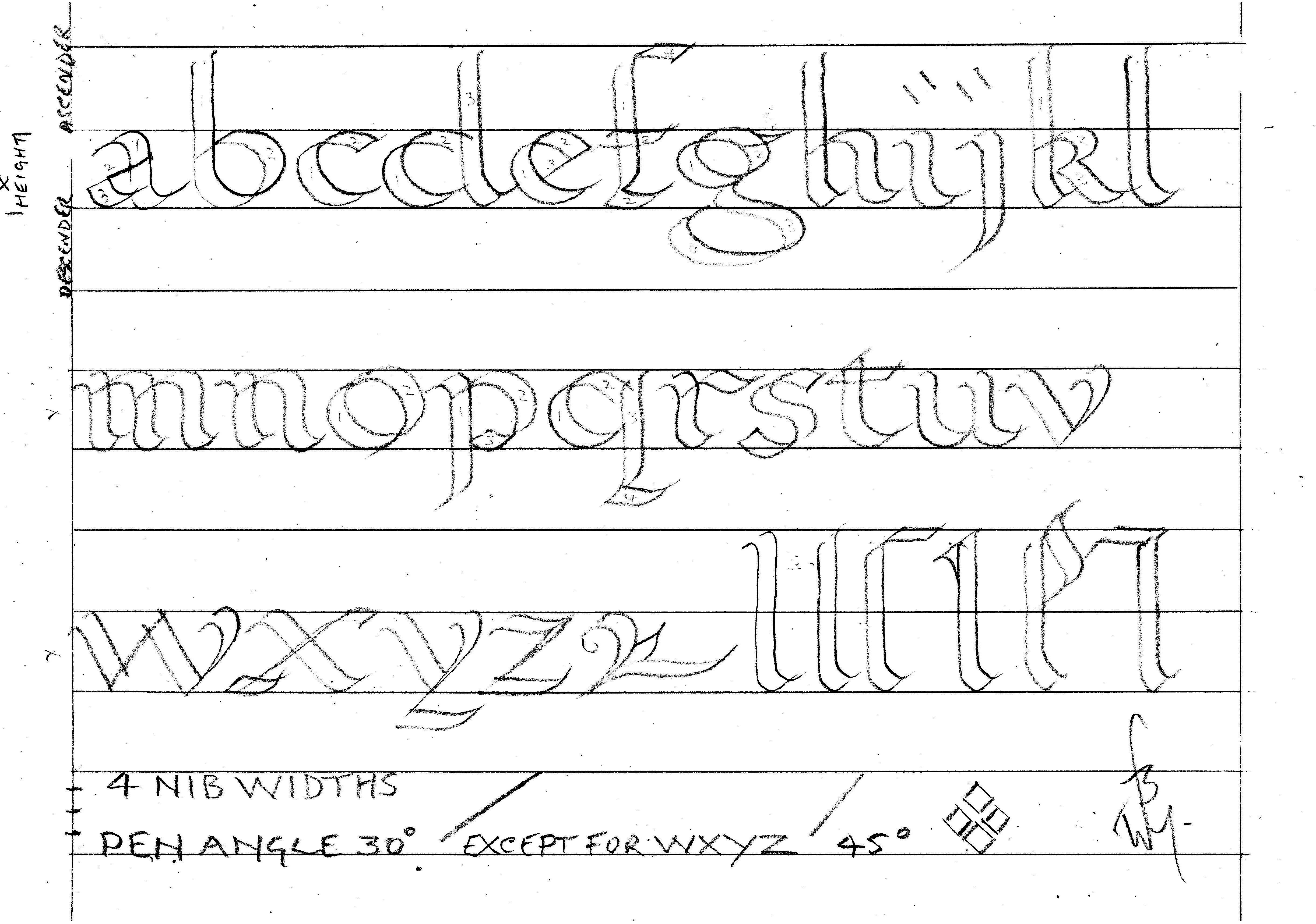 Calligraphy Alphabet Practice Sheets