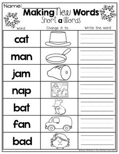 Changing Sounds in Words Kindergarten