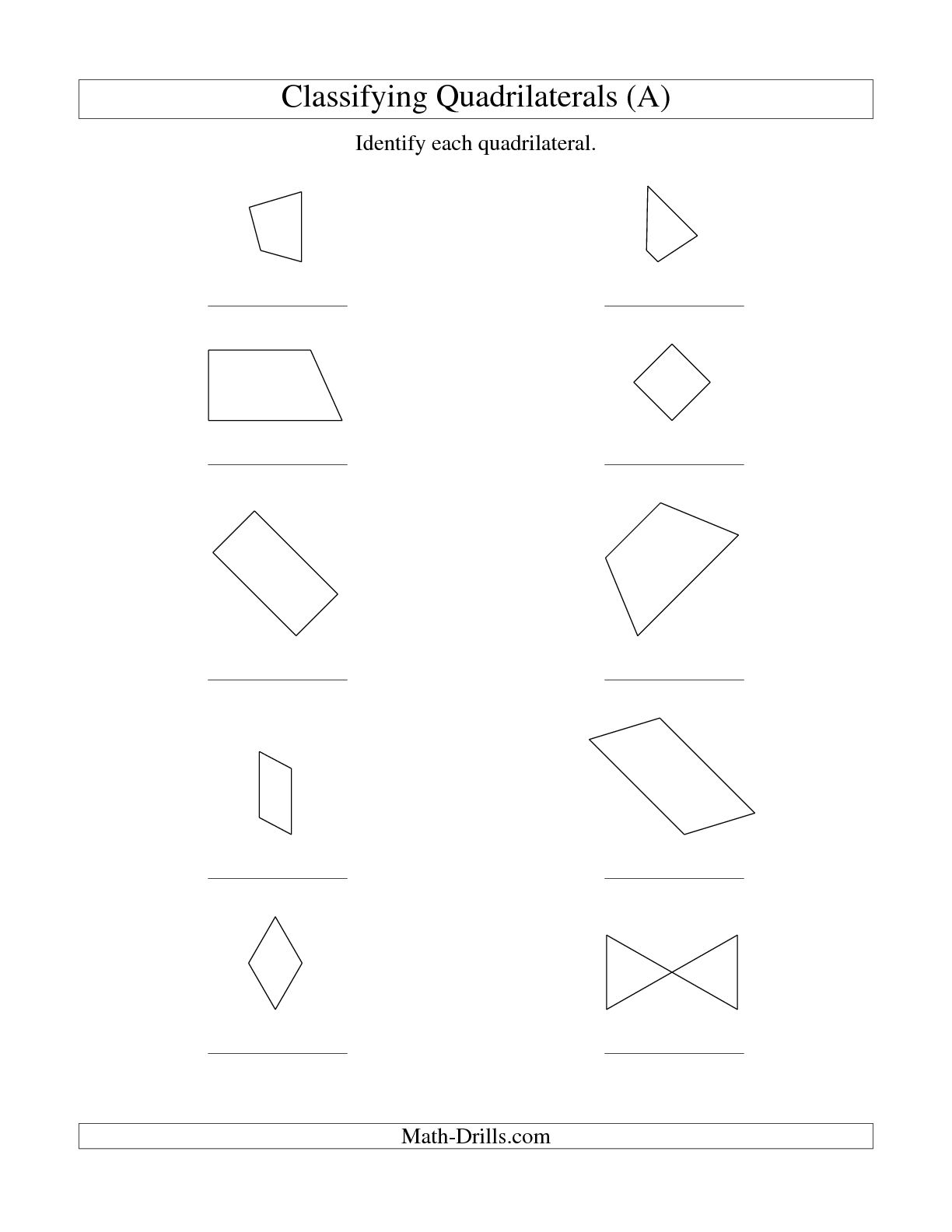 13 Printable Worksheets On Quadrilaterals Worksheeto