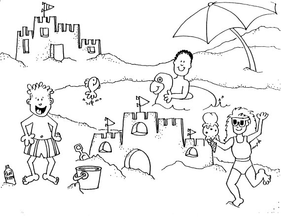 Day at the Beach Coloring Pages