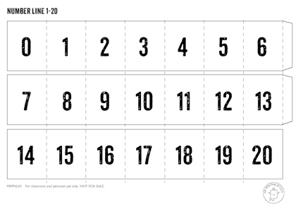 Free Printable Numbers 1-20