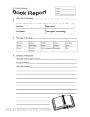 High School Book Report Printable