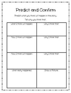 Making Predictions Reading Worksheet