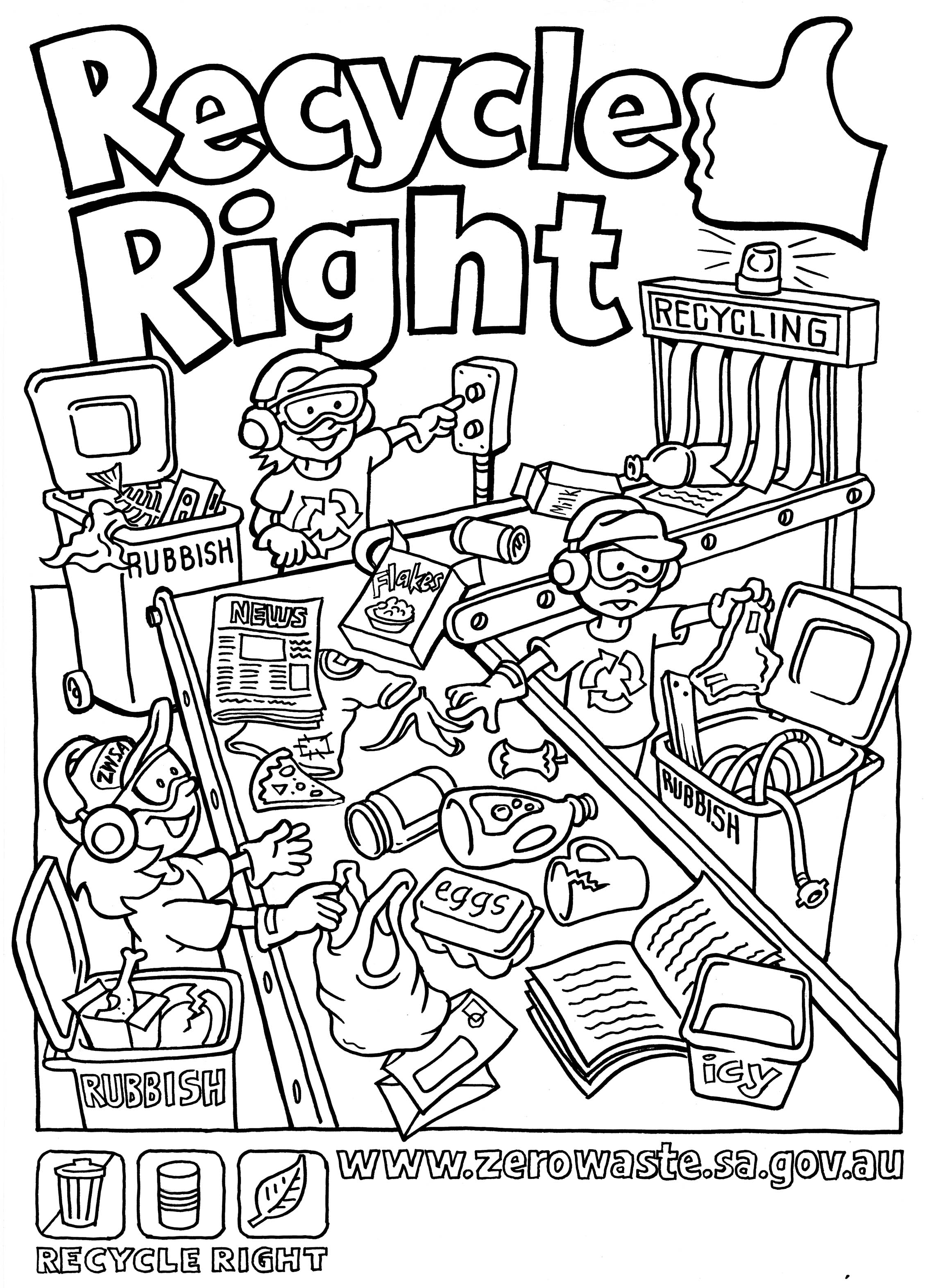 Recycling Can Coloring Page