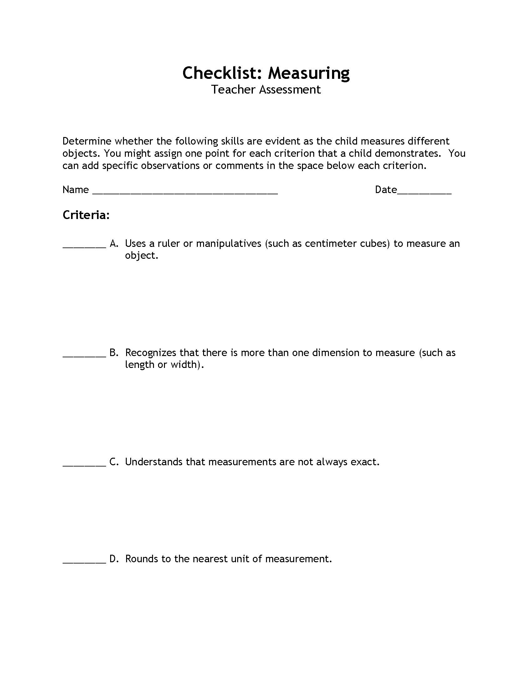 Station Key Science Worksheet