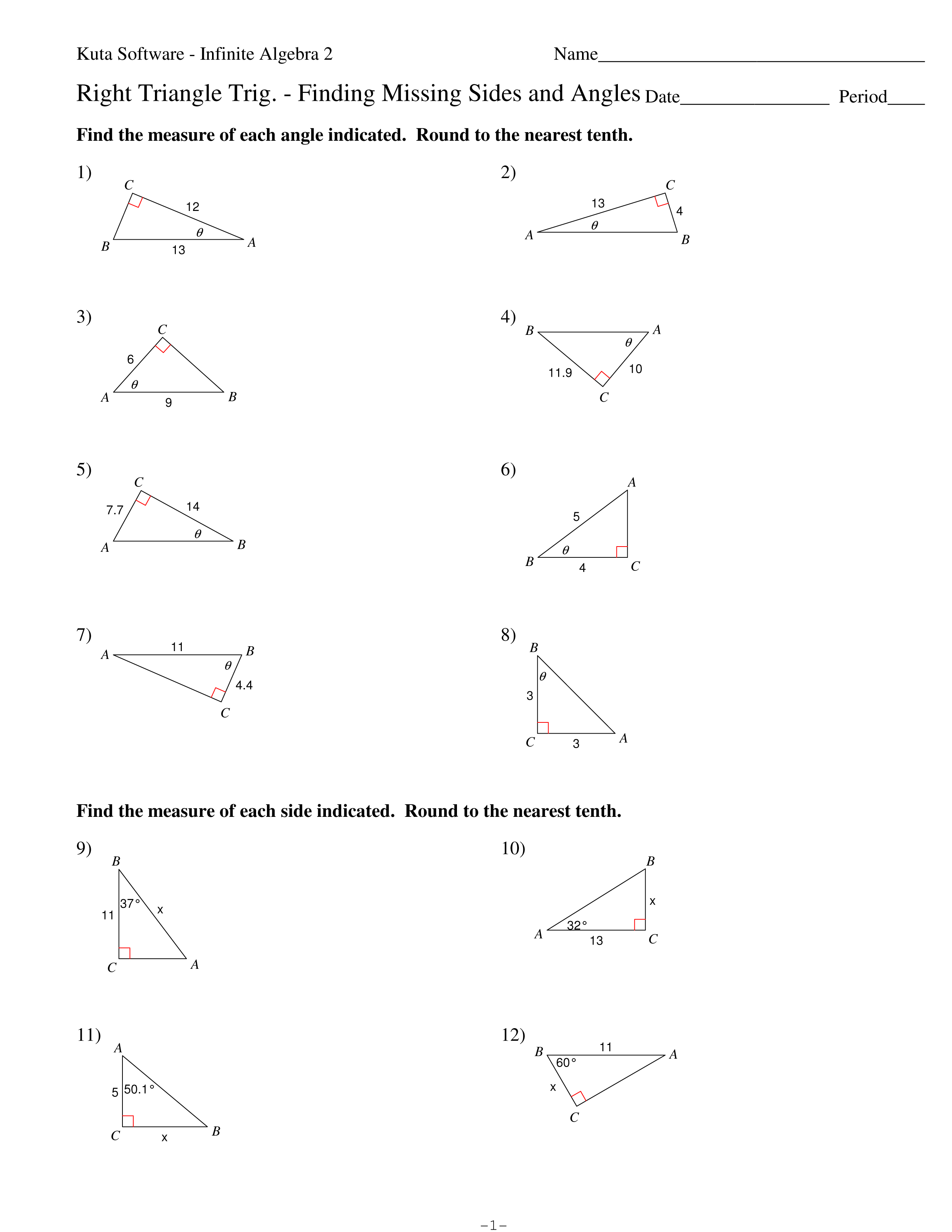 14 Trigonometry Trig Worksheets Worksheeto