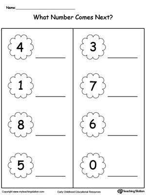 What Number Comes Next Worksheets