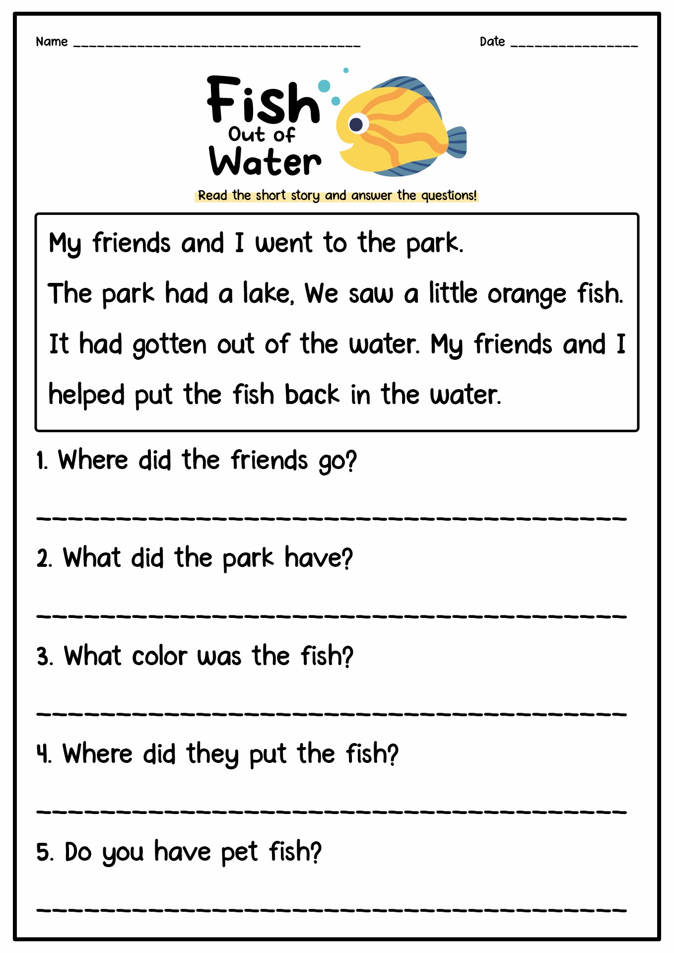 13 Short Story Reading Comprehension Worksheets Worksheeto