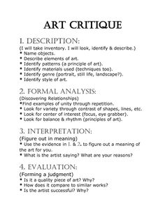 Art Critique Worksheet