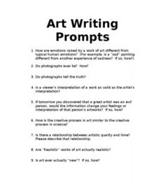 Art Writing Prompts