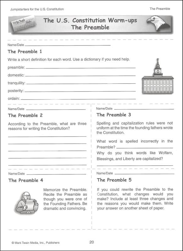 15 Preamble Worksheets High School Worksheeto