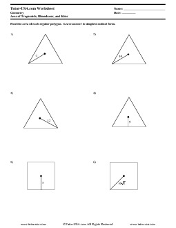 Geometry Area of Regular Polygons Worksheet