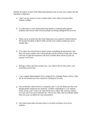 Identifying Fallacies Worksheet