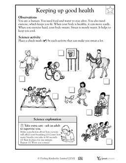 Kindergarten Health Worksheets