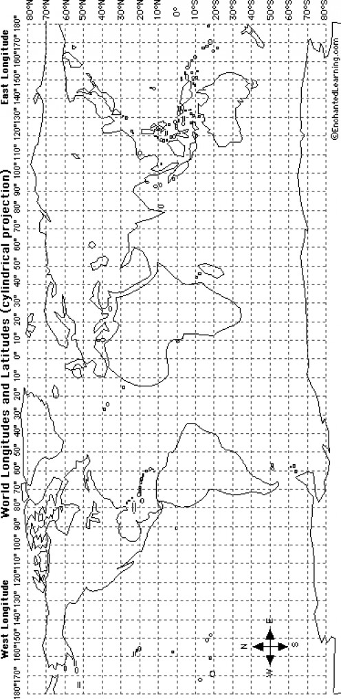 Latitude and Longitude World Map Printable