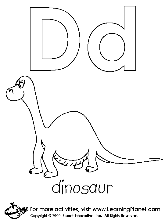 Letter D Dinosaur Coloring Pages