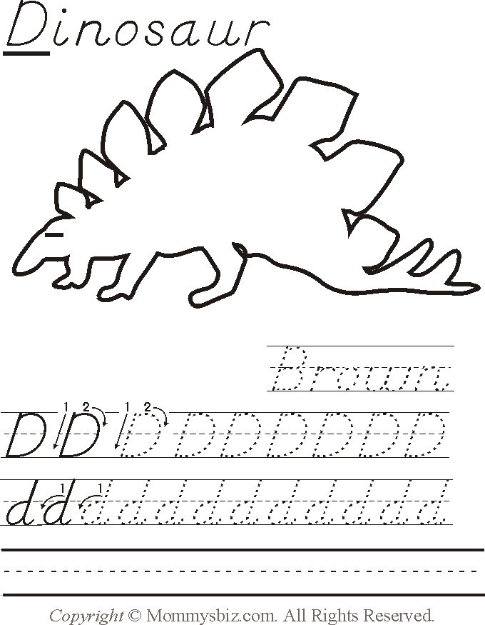 Preschool Worksheets On Dinosaurs