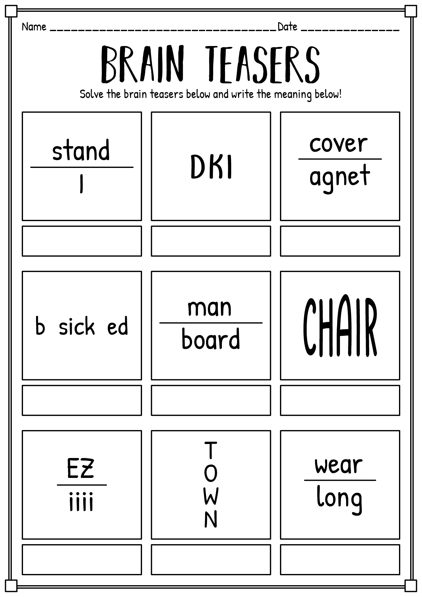 12 Best Images of Riddles And Brain Teasers Worksheets - Printable ...
