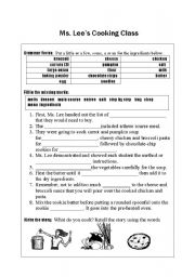 Printable Cooking Worksheets