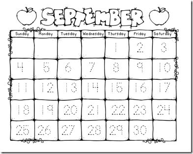 Calendar Notebook Kindergarten