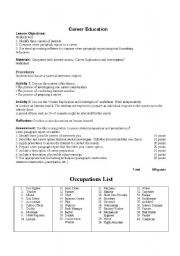 Career Exploration Printable Worksheets