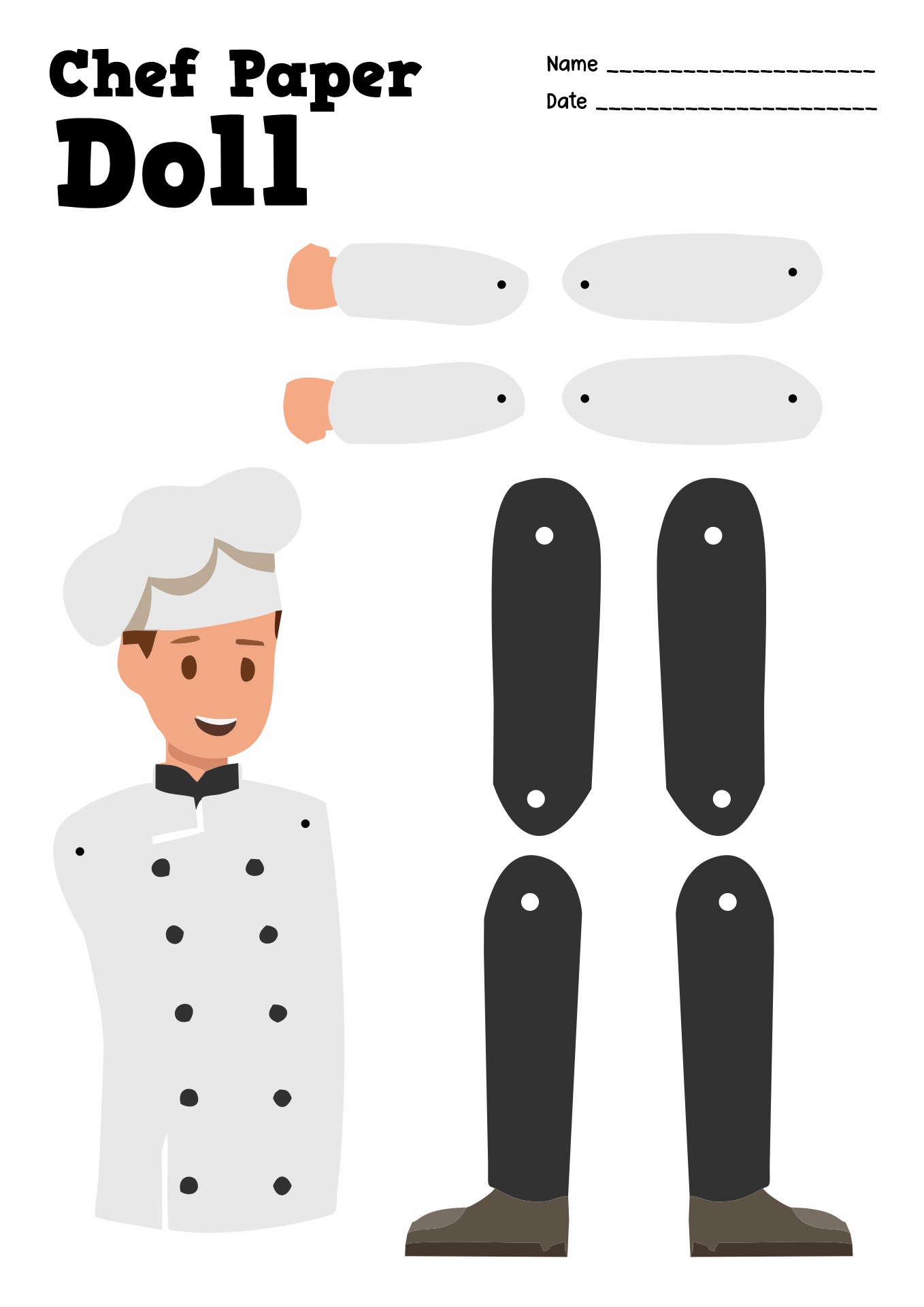 Chef Paper Doll Template