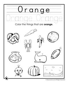 Color Orange Worksheets Preschool