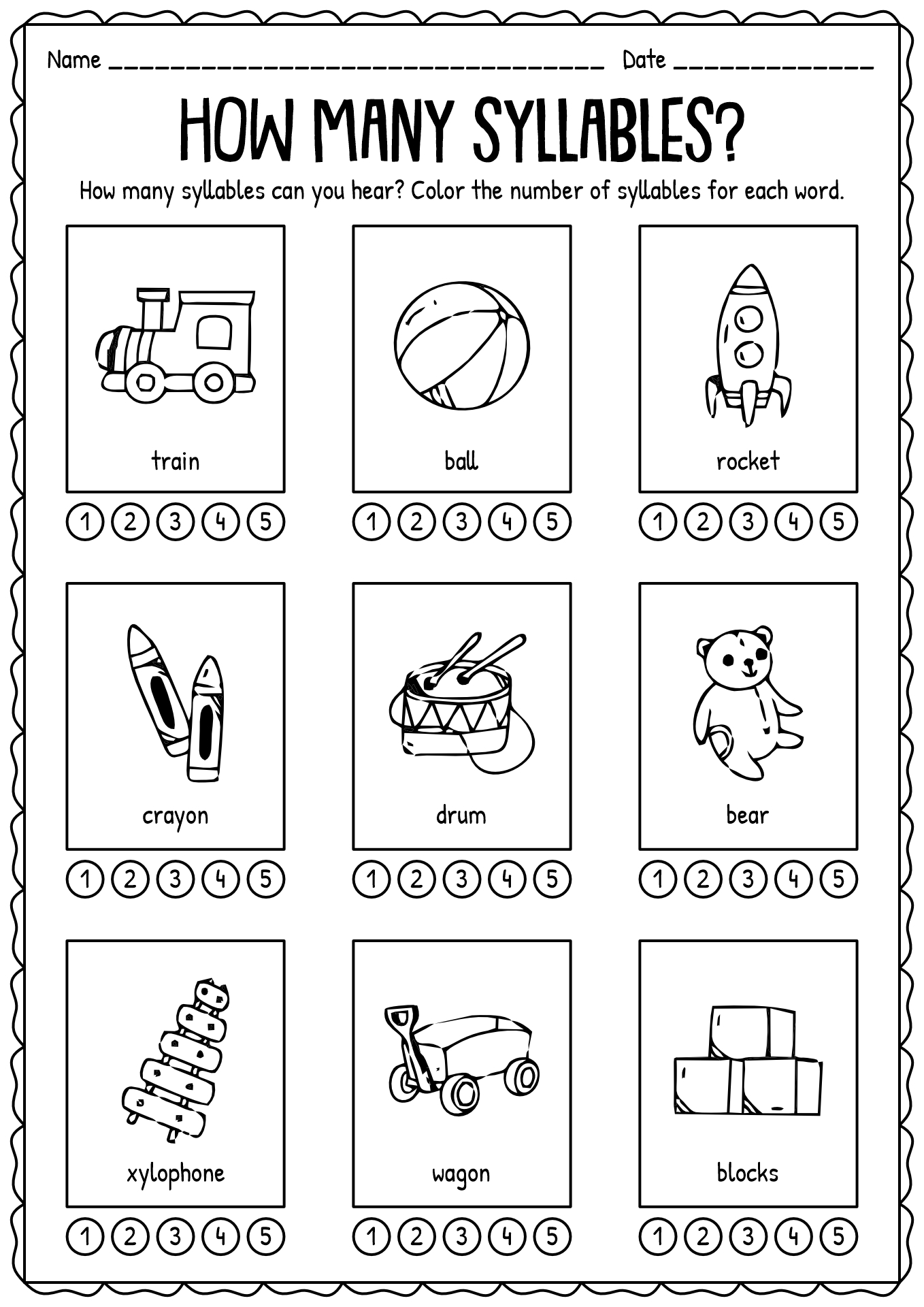 19 Print Syllable Worksheets Kindergarten Worksheeto