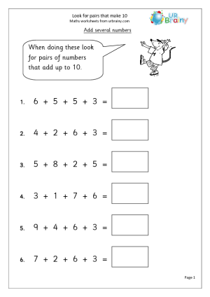 Making 10 Addition Worksheets