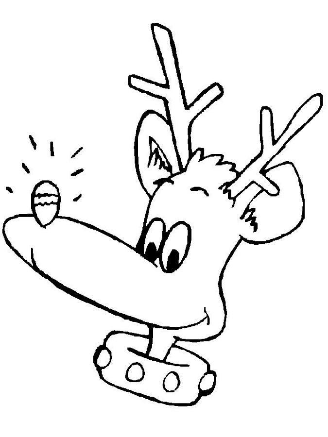 Reindeer Face Coloring Page