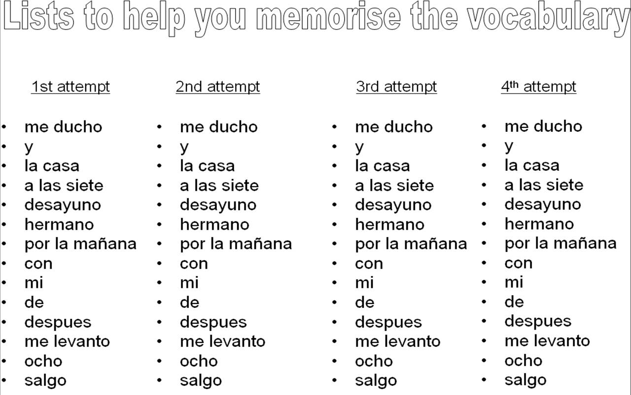 past homework in spanish
