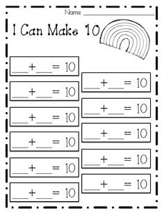 Ways to Make 10 Worksheet