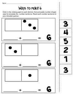 Ways to Make 6 Worksheet