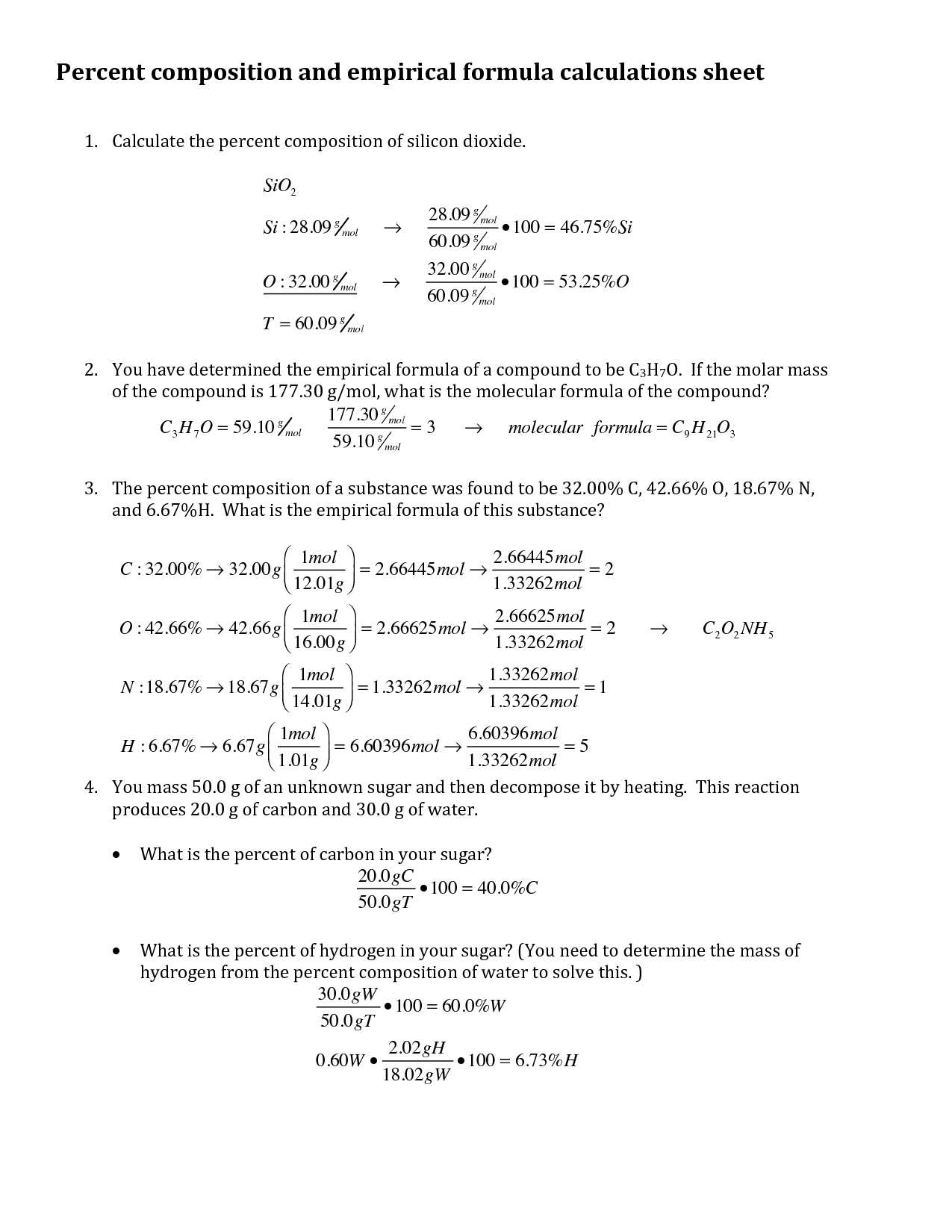 18 Mass And Moles Worksheet Answer Key Worksheeto