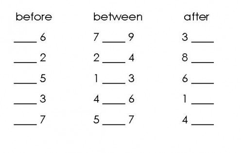 Worksheets Missing Numbers Before and After