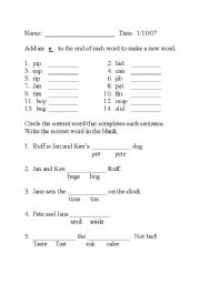 1st Grade Spelling Worksheets Printable