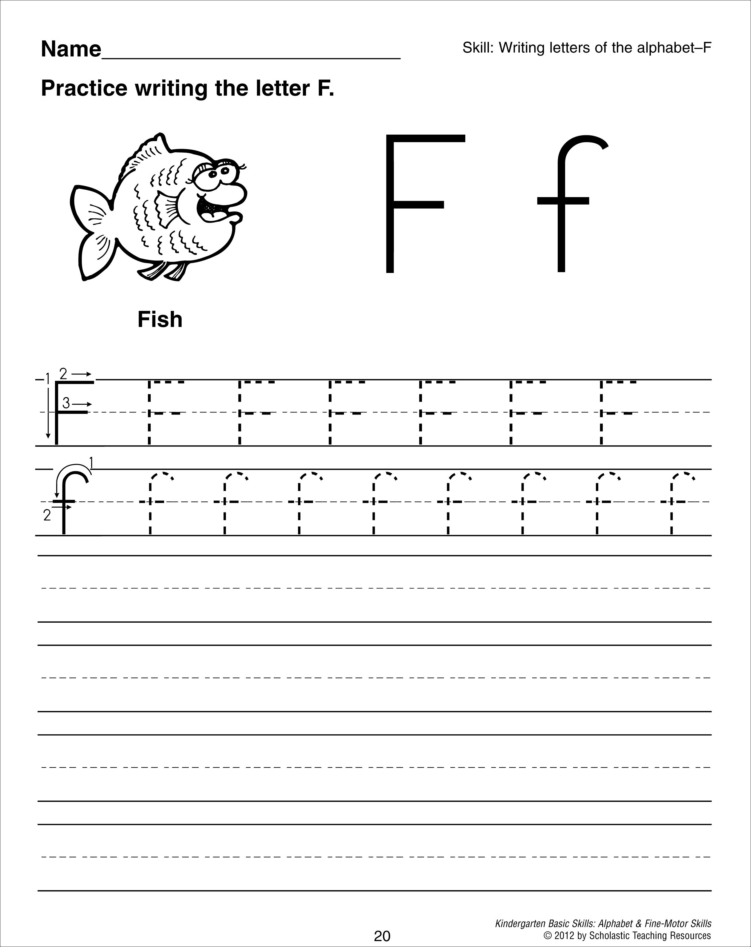 Letter F Tracing Worksheets Preschool