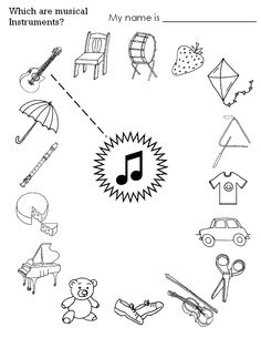 Music Instruments Worksheets for Kids