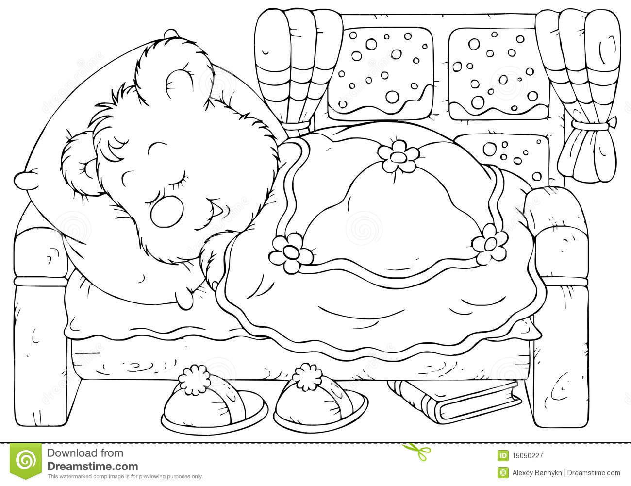 Sleeping Bear Coloring Page