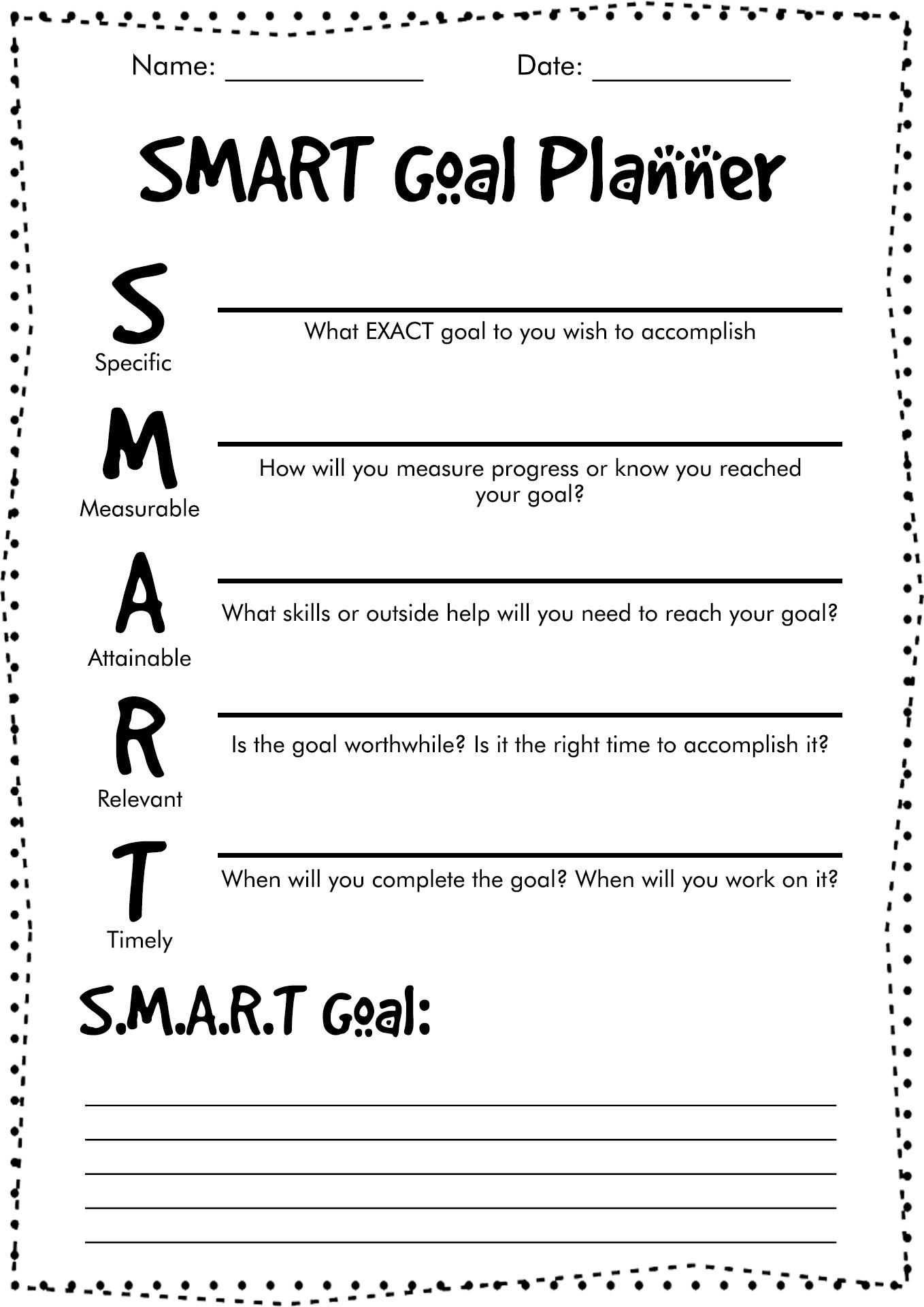 16 High School Goals Worksheets - Free PDF at worksheeto.com