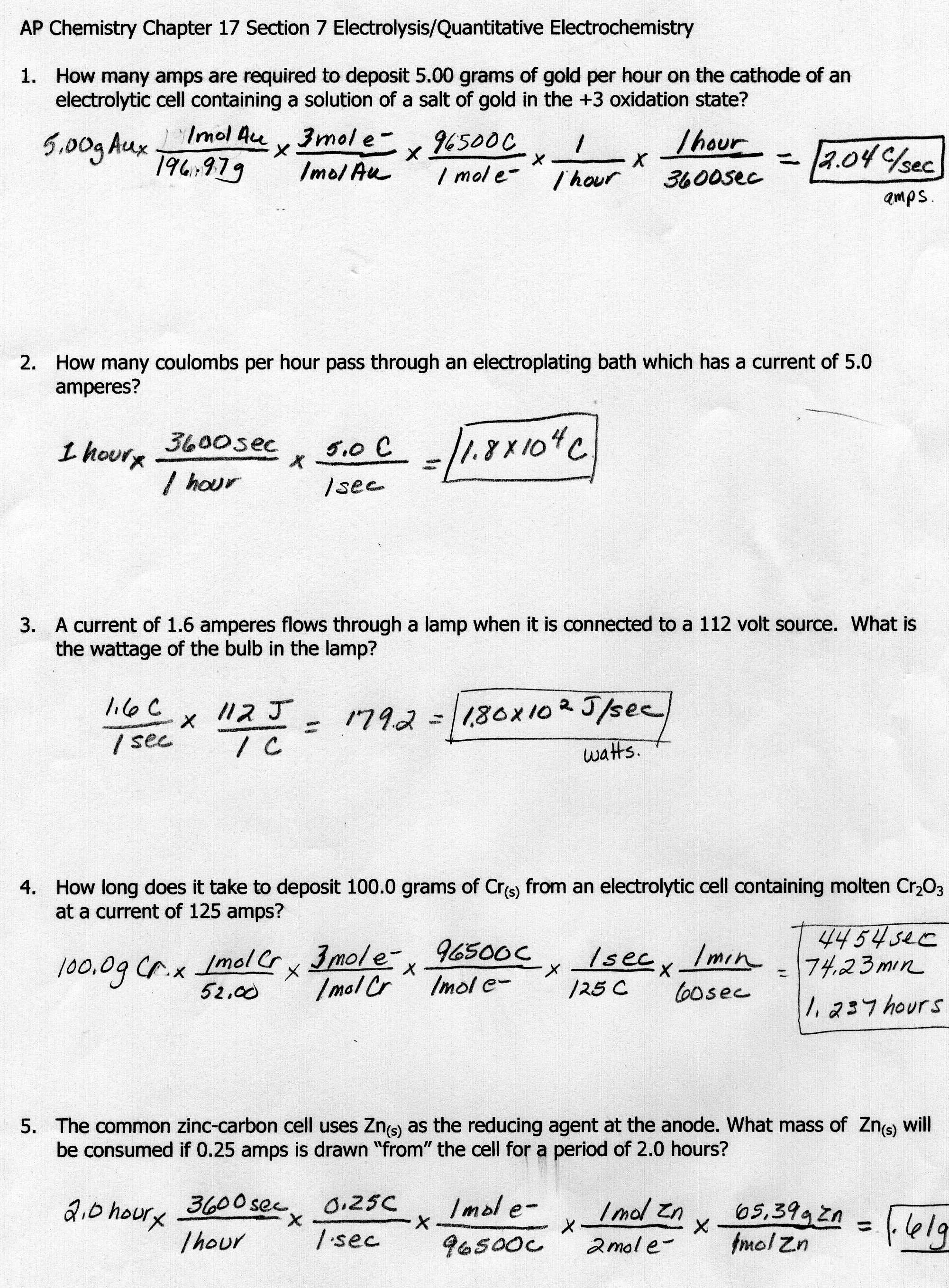 Stoichiometry Worksheet Answer Key