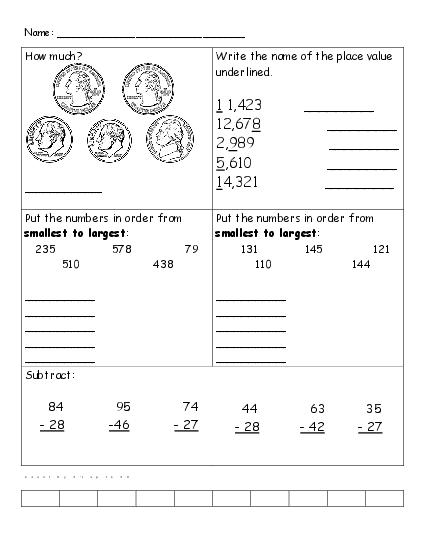 2nd Grade Math Review Worksheet