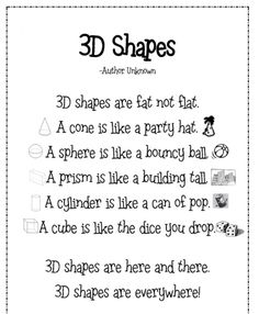 3D Shapes Poem