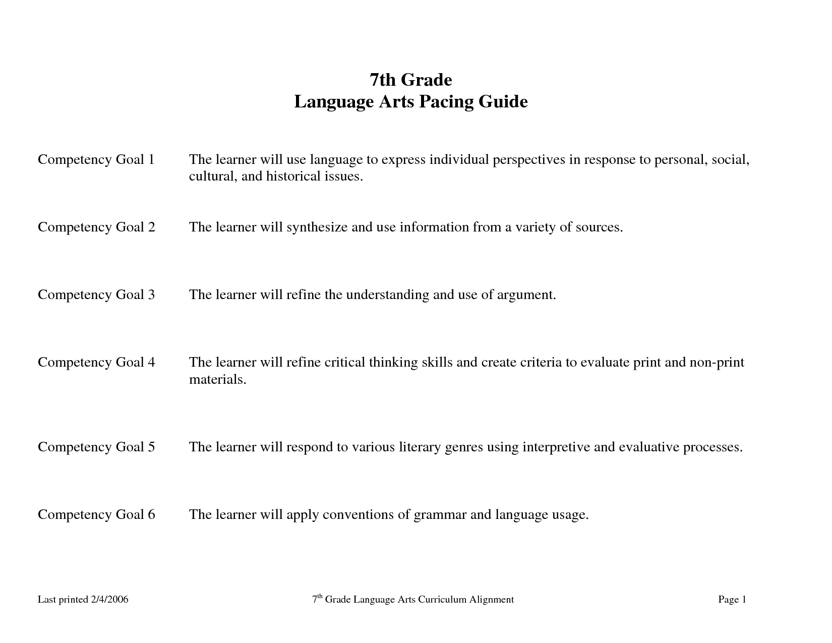 7th Grade Language Arts Worksheets